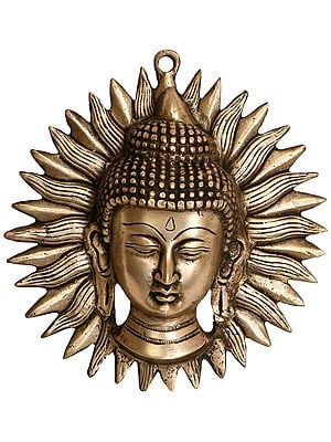 7" Lord Buddha Wall Hanging Mask (Tibetan Buddhist Deity) In Brass | Handmade | Made In India